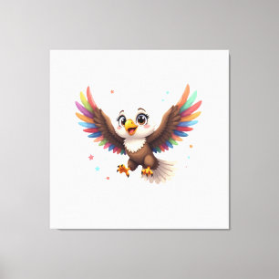 Toile Aigle de dessin animé mignon en vol – Art vectorie