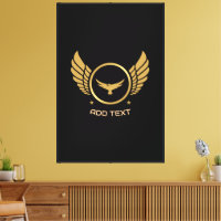Aigle doré avec logo à plume Ajouter du texte Étir