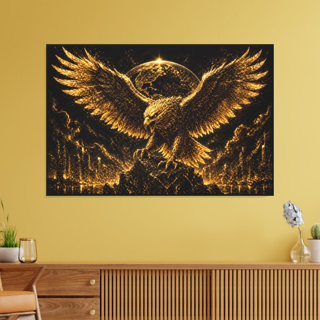 Toile Aigle Doré de la Réussite Mondiale (Insitu(Salon))