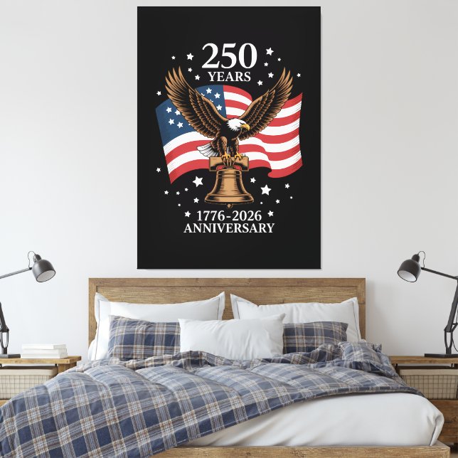 Toile Aigle et Drapeau 250 Ans d'Amérique 1776-2026 (Insitu(Chambre))