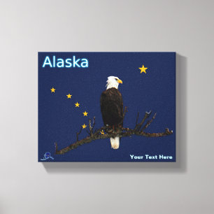 Toile Aigle Et Drapeau De L'Alaska