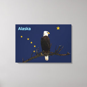 Toile Aigle Et Drapeau De L'Alaska