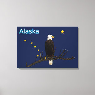 Toile Aigle Et Drapeau De L'Alaska
