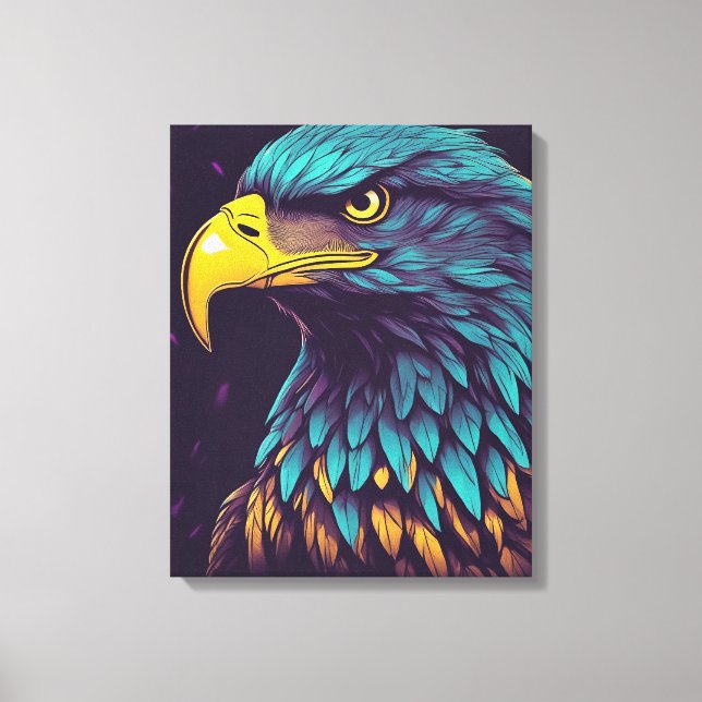 Toile Aigle Majestic aux couleurs vives (Recto)
