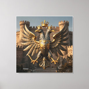 Toile Aigle majestueux à deux têtes s'élevant au-dessus