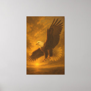 Toile Aigle Majestueux dans une Lumière Dorée – Art Anim