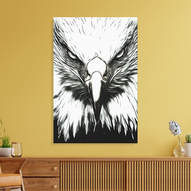 Toile Aigle noir et blanc tendance  (Insitu(Salon))