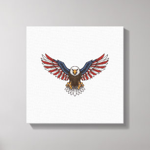 Toile Aigle Patriotique Gravure Vintage Design Vectoriel