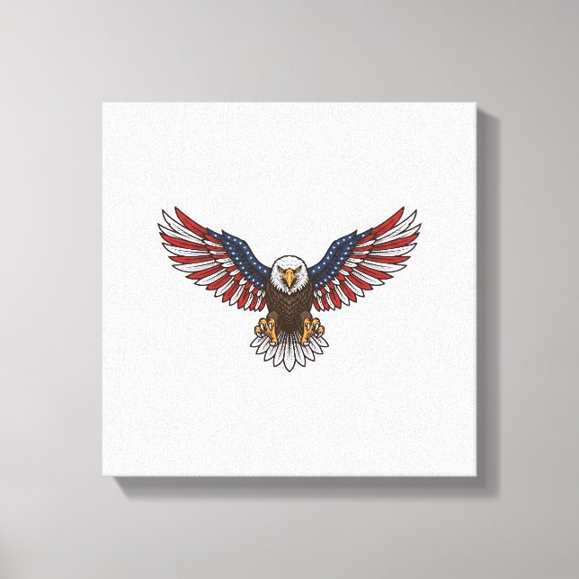 Toile Aigle Patriotique Gravure Vintage Design Vectoriel (Recto)