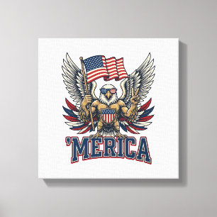 Toile Aigle Patriotique Merica Vintage Vector Design de