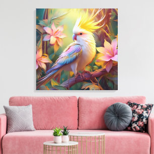 Toile Aile Iridescente Cockatiel Imaginaire Oiseau