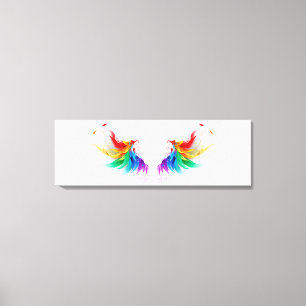 Toile Ailes fluffy arc-en-ciel