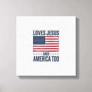 Toile Aime Jésus et l'Amérique aussi T-shirt chrétien pa