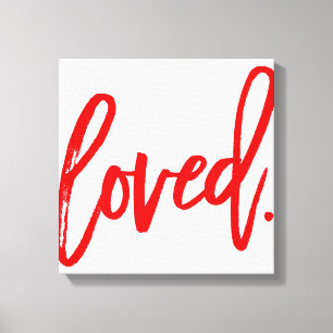 Toile AIMÉ. Typographie de type de script moderne rouge