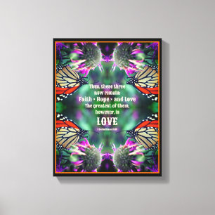 Toile Aimer Citation Monarque Papillon Inspirational