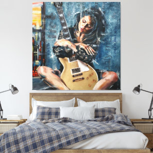 Toile Aimer ma guitare
