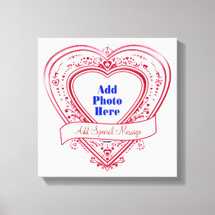 Toile Ajouter un message spécial Photo Red Hearts