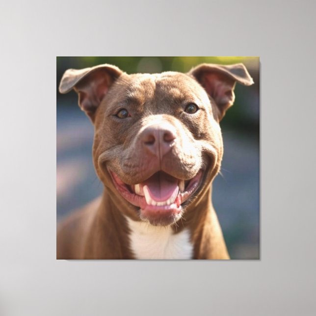 Toile Ajouter une Personnaliser photo Pit Bull (Recto)