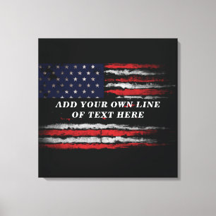 Toile Ajouter votre propre texte sur grunge American fla