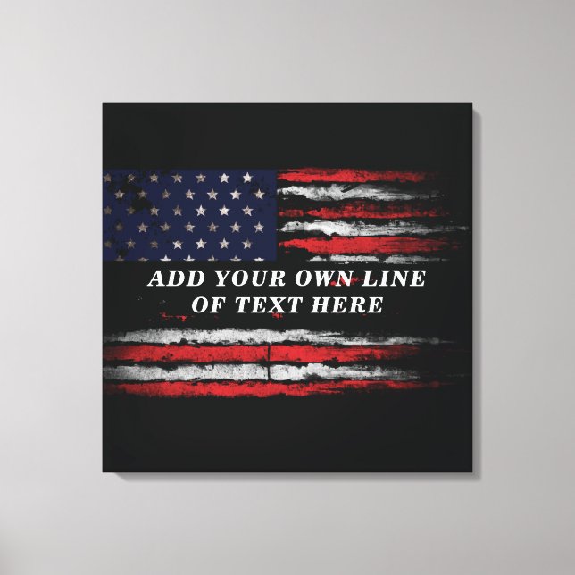 Toile Ajouter votre propre texte sur grunge American fla (Recto)