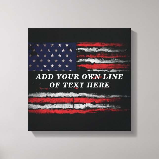 Toile Ajouter votre propre texte sur grunge American fla (Recto)