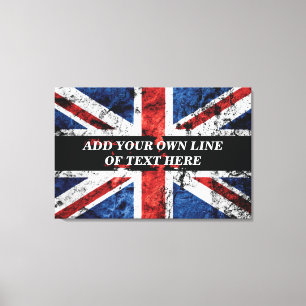 Toile Ajouter votre texte sur le drapeau anglais Jeu d'o