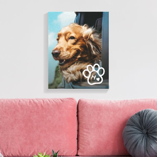 Toile Ajoutez Votre Propre Photo de Chien Animaux de Com (Insitu(Salon))