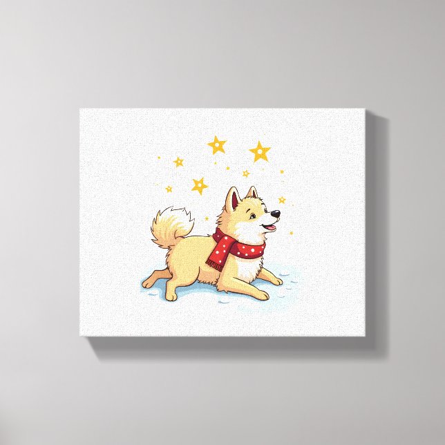 Toile Akita Snowball Chien de combat (Recto)