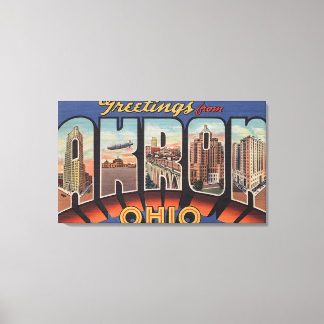 Toile Akron, Ohio Scènes de grandes lettresAkron, OH (Recto)