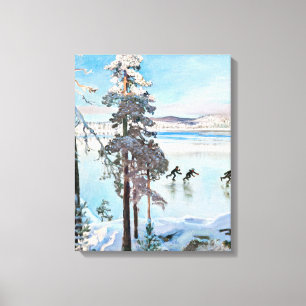 Toile Akseli Gallen-Kallela - Skaters près de Kalela Sho