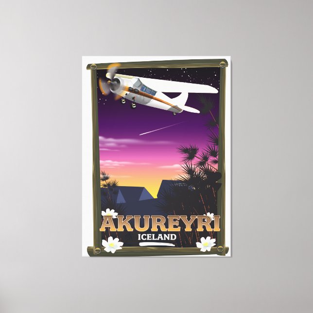 Toile Akureyri Islande affiche voyage (Recto)