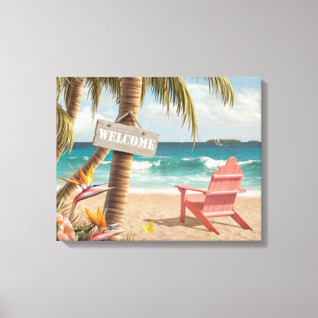 Toile Alan Giana "Bienvenue au paradis" Imprimer (Recto)
