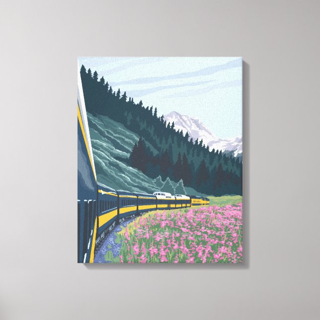 Toile Alaska Railroad Scene - Matanuska Valley, Alaska (Recto)
