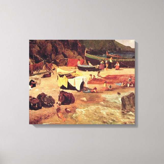 Toile Albert Bierstadt - Bateau De Pêche À Capri. (Recto)