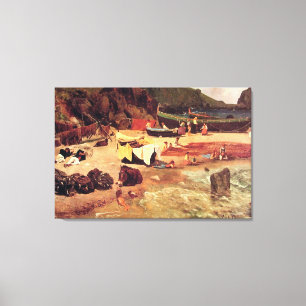 Toile Albert Bierstadt - Bateau De Pêche À Capri.