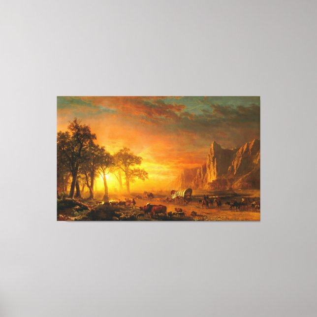 Toile ALBERT BIERSTADT - Des émigrants traversant les pl (Recto)