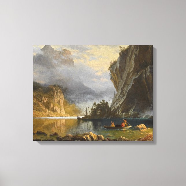 Toile Albert Bierstadt - Indiens pêche à la traîne (Recto)