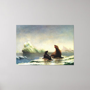 Toile Albert Bierstadt peinture, Phoques