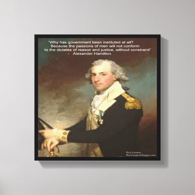 Toile Alexander Hamilton & Citation "Pourquoi un gouvern (Recto)