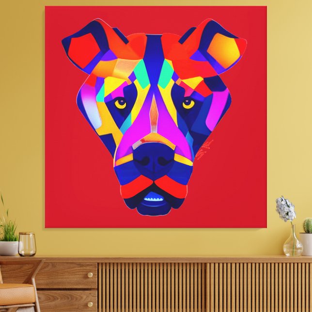 Toile Alexander's Dog red canvas print (Insitu(Salon))