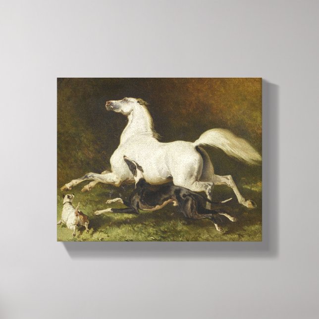Toile Alfred Dedreux : Le cheval et le chien de la Gallo (Recto)