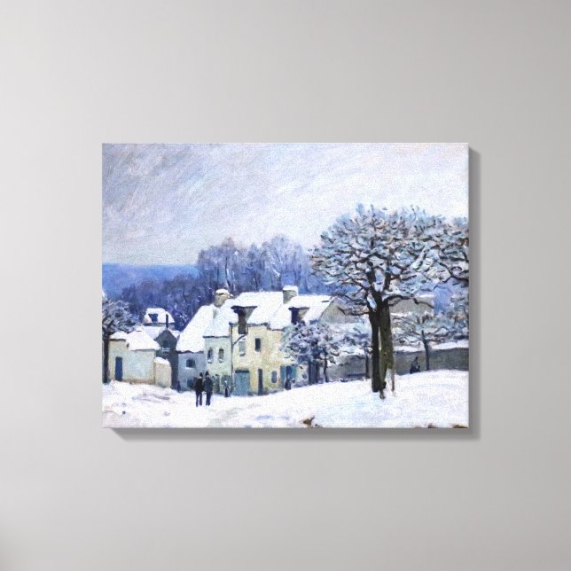 Toile Alfred Sisley - Place Chenil à Marly, Effet Neige (Recto)