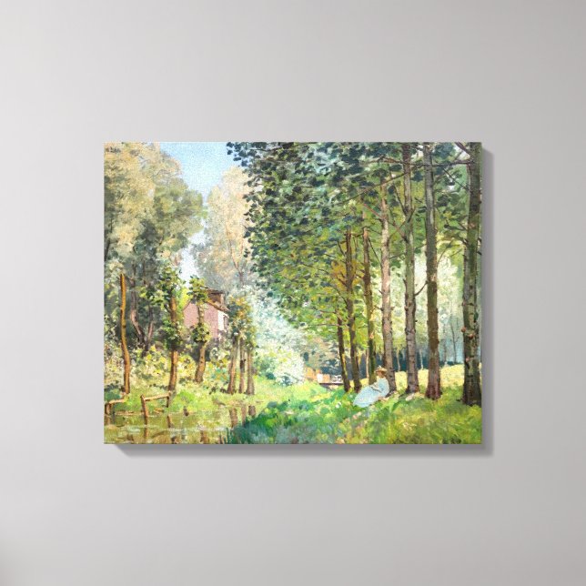 Toile Alfred Sisley - Repos au bord du ruisseau (Recto)