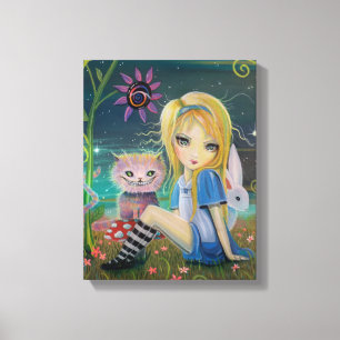 Toile Alice au pays des merveilles Fantaisie Conte de fé