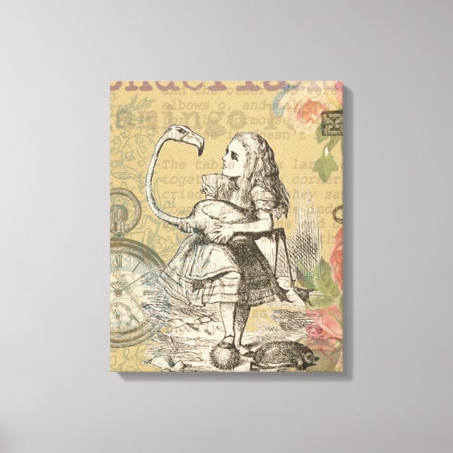 Toile Alice au pays des merveilles Flamant rose classiqu (Recto)