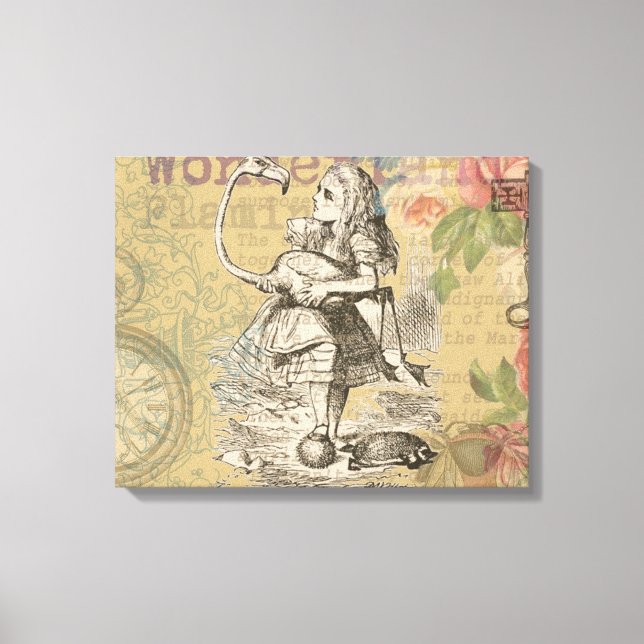 Toile Alice au pays des merveilles Flamant rose classiqu (Recto)