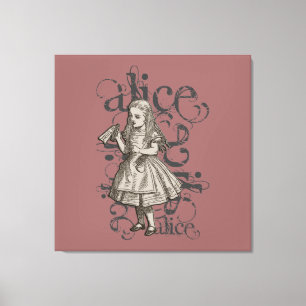 Toile Alice Au Pays Des Merveilles Grunge (Rose)