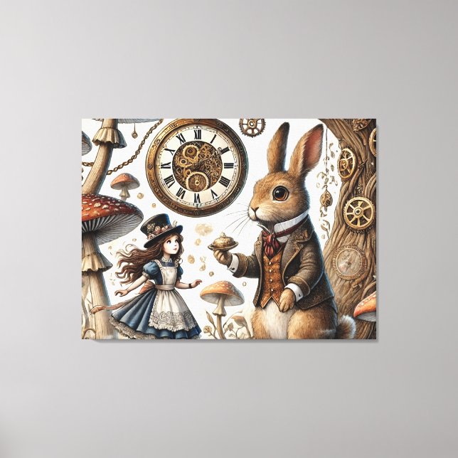 Toile alice au pays des merveilles lapin blanc (Recto)