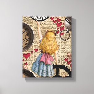 Toile Alice au pays des merveilles voyageant à temps