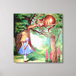 Toile Alice et Cheshire Cat au pays des merveilles